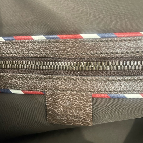 Gucci Ann Gris-Cat Drawstring 2WAY Backpack GG Supreme Beige x Brown Unisex - Picture 3 of 9